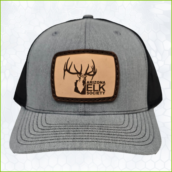 AES Heather Grey Black Leather Patch Thick Border