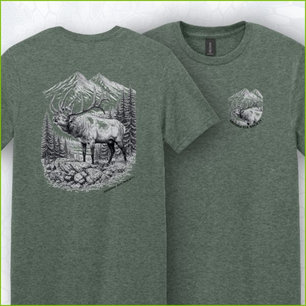 AES Sketched Elk Heather Green